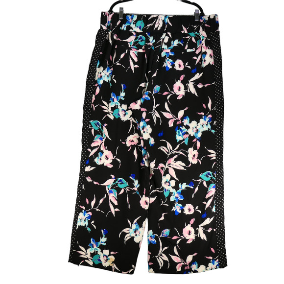 Lane Bryant Pants Womens 22 24 High Rise Wide Leg Floral Polka Dot Multicolor - Picture 9 of 13